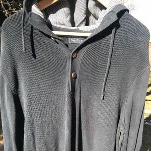 Nautica hooded waffle henley